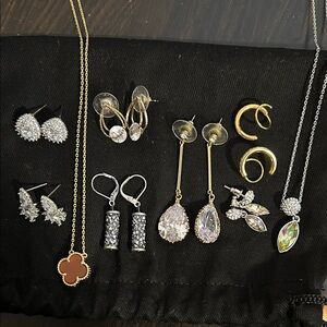 Mixed Women's Jewelry Set - Gold & Silver Earrings and Necklaces